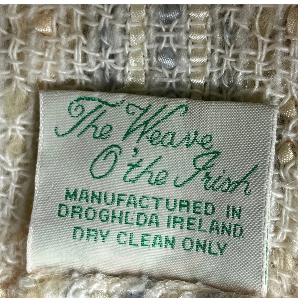 The Weave O the Irish Mohair Blend Striped Fringed Throw Blanket Made in Ireland